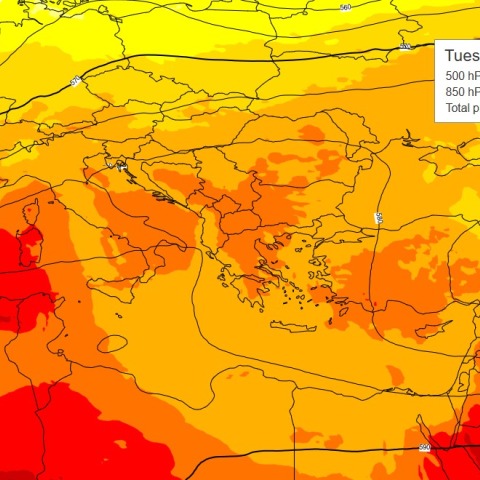 Χάρτης με τον αντικυκλώνα που αναμένεται στην Ελλάδα