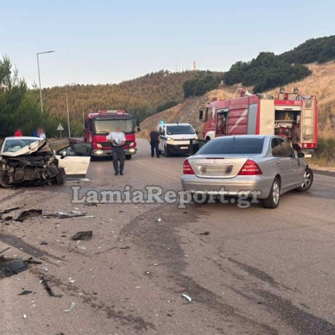 Το σημείο του τροχαίου δυστυχήματος στη Λαμία