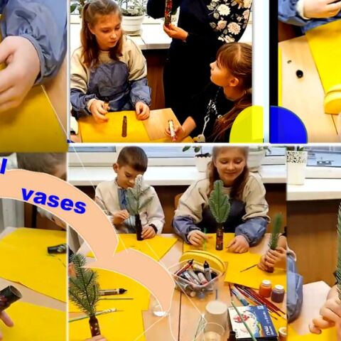 Τα παιδιά που ζωγραφίζουν πάνω σε σφαίρες