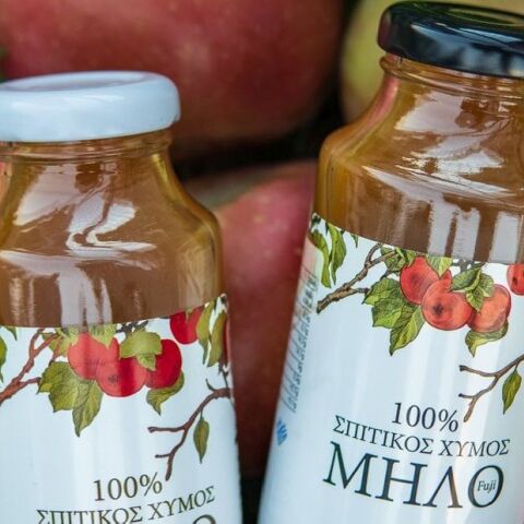 «100% σπιτικός χυμός μήλου, Μήλα Παγγαίου»