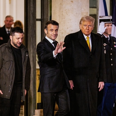 Βολοντίμιρ Ζελένσκι, Εμανουέλ Μακρόν, Ντόναλντ Τραμπ