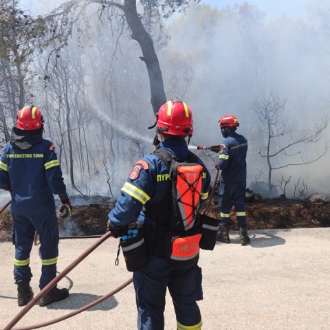 Πυροσβέστες επιχειρούν για την κατάσβεση φωτιάς