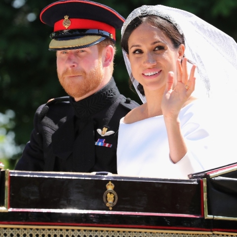 Στιγμιότυπο από τον γάμο της Μέγκαν Μαρκλ με τον πρίγκιπα Χάρι το 2018