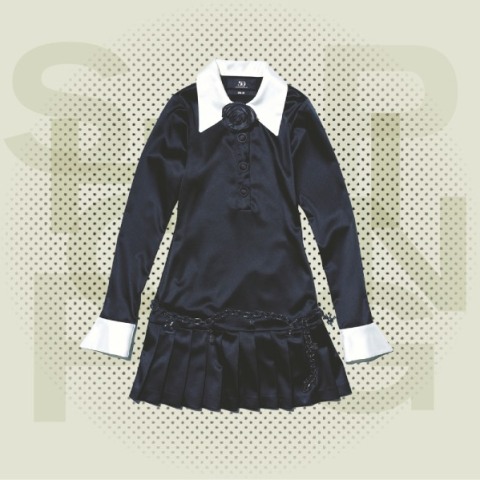 Μακρυμάνικο φόρεμα με πλισέ μίνι φούστα