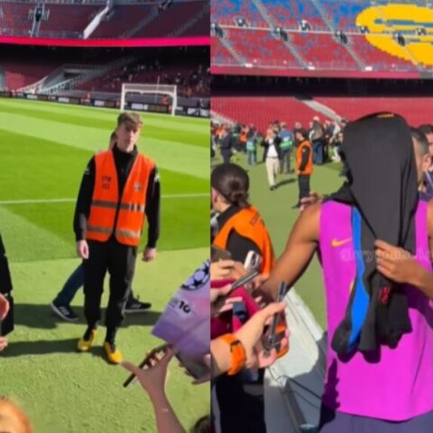 Bullseye – Φίλαθλος της Μπάρτσα πέταξε τη μπλούζα και σκέπασε τον Γιαμάλ 