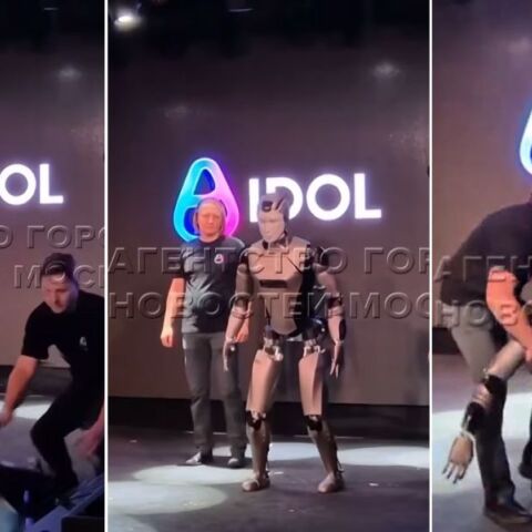 Το πρώτο ρωσικό ανθρωποειδές ρομπότ με τεχνητή νοημοσύνη έπεσε στη σκηνή κατά την επίσημη παρουσίασή του σε εκδήλωση τεχνολογίας.