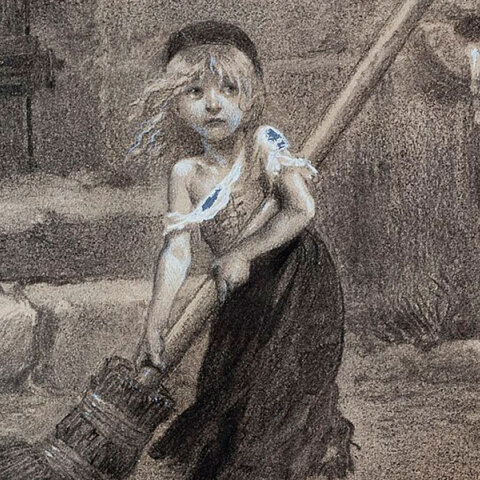 Η «Κοζέτ» ζωγραφισμένη από τον Εμίλ Μπάγιαρντ για την πρώτη έκδοση των «Άθλιων» του Ουγκό, το 1862 © Wikimedia Commons