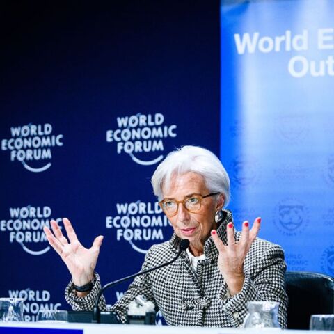 H Kριστίν Λαγκάρντ κατά το Παγκόσμιο Οικονομικό Φόρουμ του Νταβός