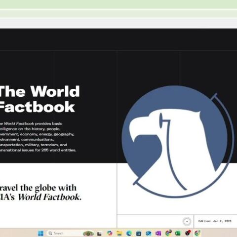 Η αρχική σελίδα του Factbook της CIA