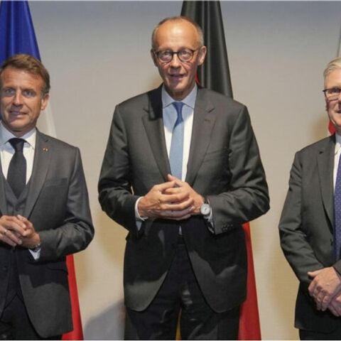 Ο Εμμανουέλ Μακρόν, ο Φρίντριχ Μέρτς και ο Κίρ Στάρμερ στη πρόσφατη Διάσκεψη του Μονάχου για την Ασφάλεια