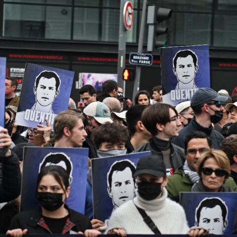 Η συγκέντρωση στη μνήμη του Κουεντέν Ντεράνκ