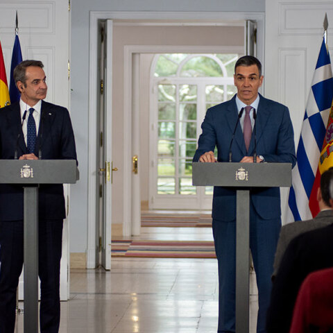 Κυριάκος Μητσοτάκης, Πέδρο Σάντσεθ © Francesco Militello Mirto/NurPhoto via Getty Images