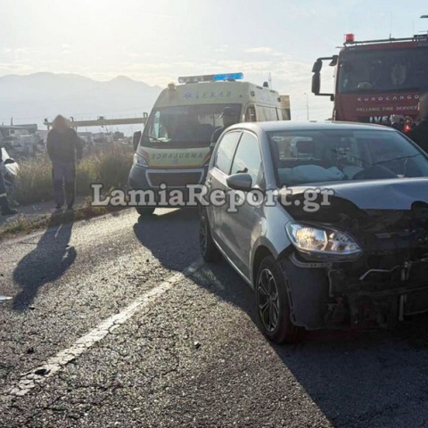 Στιγμιότυπο από το τροχαίο δυστύχημα στη Λαμία