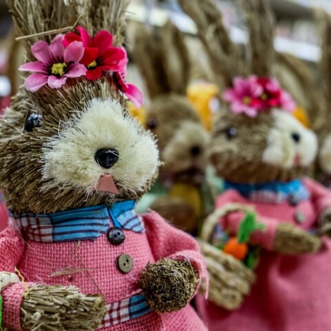 Διακοσμητικοί λαγοί σε κατάστημα εν όψει Πάσχα