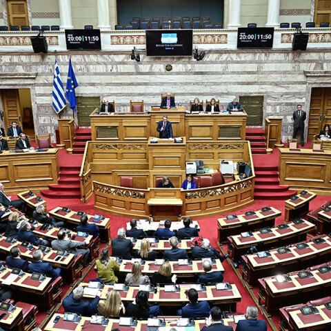 Ο Κυριάκος Μητσοτάκης στη Βουλή