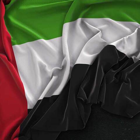 Η σημαία των Ηνωμένων Αραβικών Εμιράτων (ΗΑΕ)