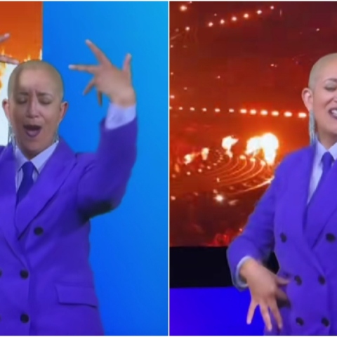 Eurovision 2026: Viral η διερμηνέας του BBC που χόρευε με πάθος το «Jalla» της Κύπρου 
