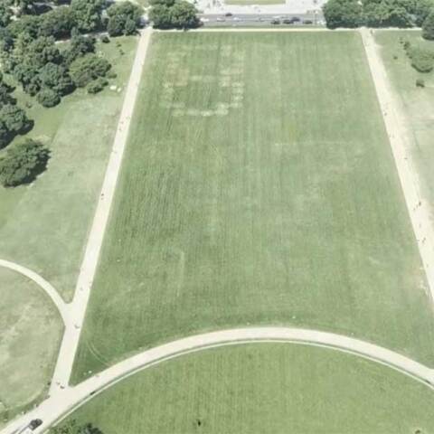 Ο αριθμός «8647» στο γρασίδι του National Mall στην Ουάσινγκτον