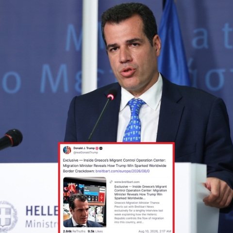 Ο Ντόναλντ Τραμπ κοινοποίησε συνέντευξη του Θάνου Πλεύρη - Ο υπουργός αναφέρθηκε στην αλλαγή της παγκόσμιας ατζέντας και τα αποτελέσματα των ελληνικών μέτρων