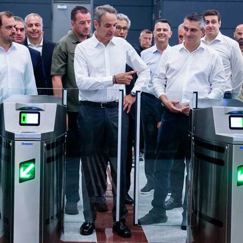 Ο Κυριάκος Μητσοτάκης στα εγκαίνια της επέκτασης του Μετρό Θεσσαλονίκης προς Καλαμαριά