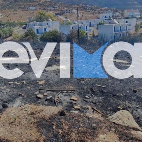 Οριοθετήθηκε η φωτιά στον Αετό Καρύστου Ευβοίας