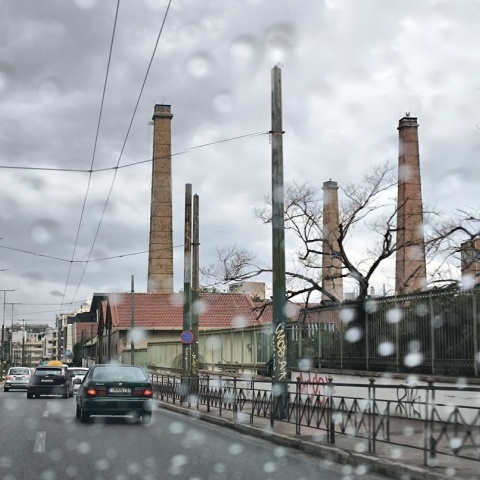 Βρεγμένο τζάμι αυτοκινήτου