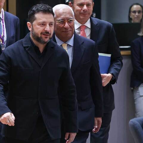Ο πρόεδρος της Ουκρανίας Βολοντίμιρ Ζελένσκι στη Σύνοδο Κορυφής της ΕΕ