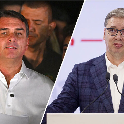 Φλάβιο Μπολσονάρου © EPA/ANDRE BORGES | Αλεξάνταρ Βούτσιτς © EPA/MARKO DJOKOVIC