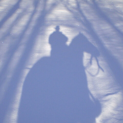 Σκιά ενός καουμπόι πάνω σε άλογο