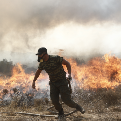 Η πυρκαγιά στην Πάρνηθα