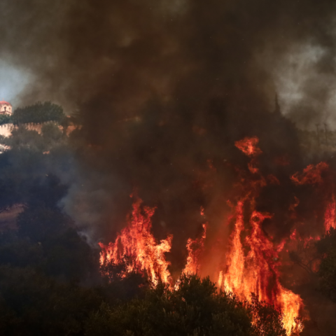 Πυρκαγιά στην Φυλή κοντά στην Ι.Μονή Κλειστών στου πρόποδες της Πάρνηθας