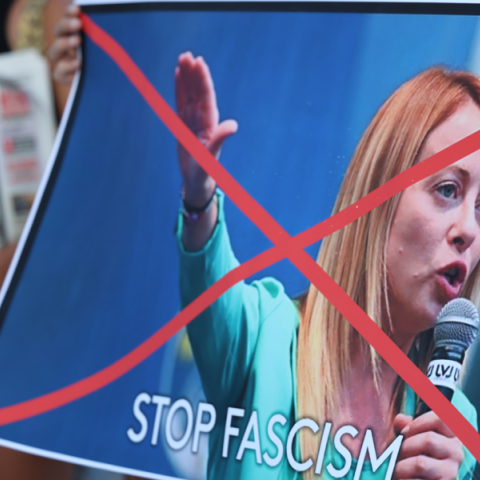 Συγκέντρωση διαμαρτυρίας στο Σύνταγμα για την επίσκεψη της Πρωθυπουργού της Ιταλίας Τζόρτζια Μελόνι στην Ελλάδα