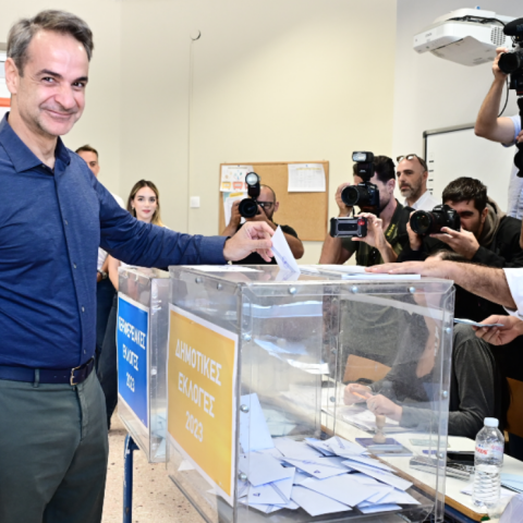 Ο Κυριάκος Μητσοτάκης ψήφισε στην Κηφισιά