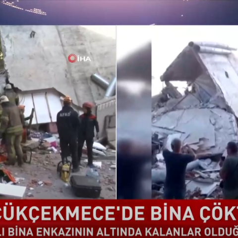 Εικόνες από την κατάρρευση κτιρίου στην Κωνσταντινούπολη