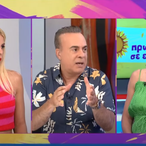 Φώτης Σεργουλόπουλος και Τζένη Μελιτά στην τηλεοπτική τους εκπομπή στην ΕΡΤ