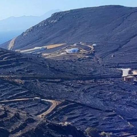 Φωτιά στη Σέριφο - Καμένες εκτάσεις