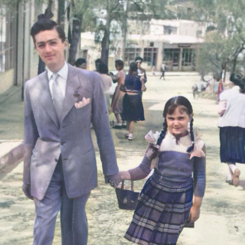 Νίκος Μαστοράκης και Τζένη Μαστοράκη σε παιδική ηλικία