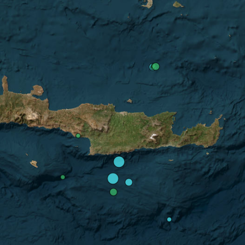 Χάρτης του Γεωδυναμικού Ινστιτούτου Αθηνών