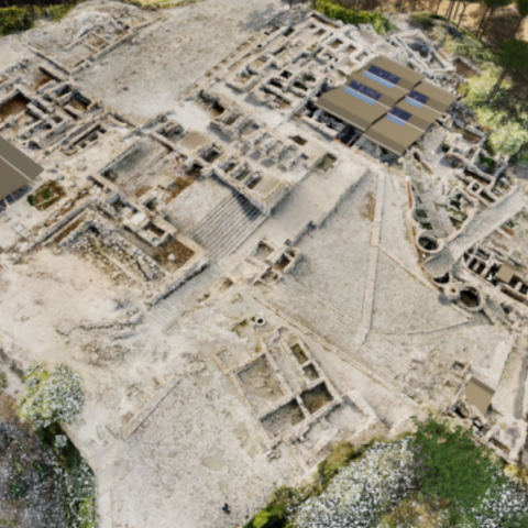 Φωτορεαλιστική απεικόνιση συνολικά των νέων στεγάστρων των βασιλικών διαμερισμάτων και των παλαιών ανακτόρων 