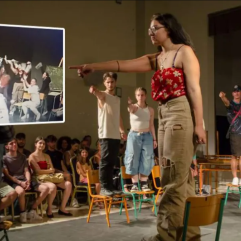 Στιγμιότυπο από τη μαθητική παράσταση 