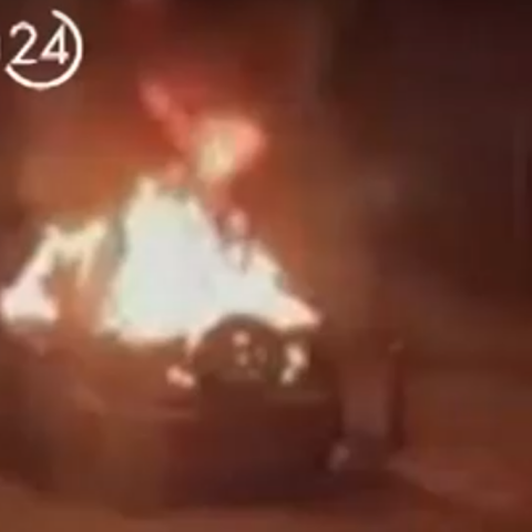 Βίντεο ντοκουμέντο με το φλεγόμενο τζιπ στο Παγκράτι 