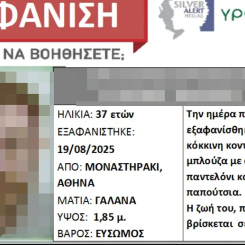Αίσιο τέλος στην εξαφάνιση 37χρονου από το Μοναστηράκι