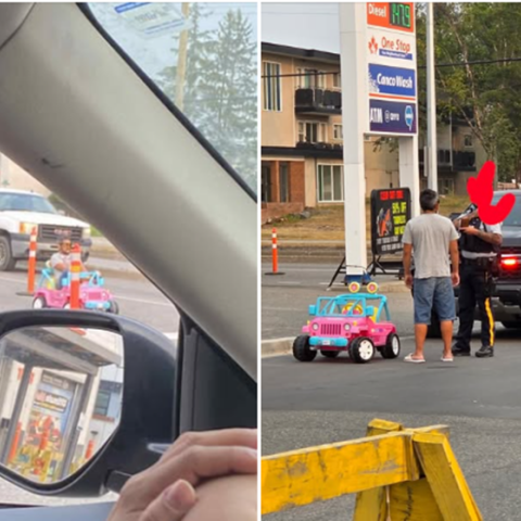 Άνδρας οδήγησε σε πολυσύχναστο δρόμο ροζ παιδικό αυτοκινητάκι