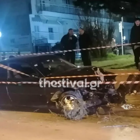 Ζημιές στο αυτοκίνητο του 27χρονου μετά το τροχαίο δυστύχημα