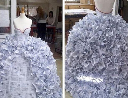 Ένα νυφικό φτιαγμένο από χαρτιά διαζυγίου