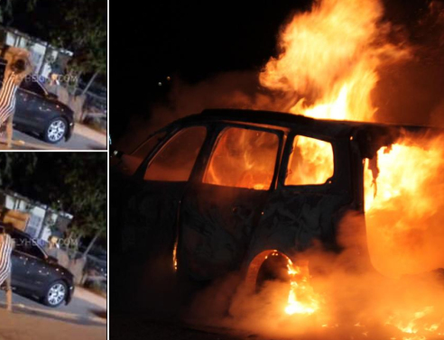 Απατημένη σύζυγος πυρπολεί το αυτοκίνητο του άνδρα της (video)