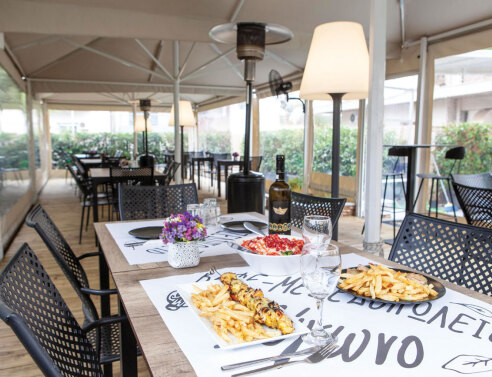 Πολύγωνο Καφέ- Μεζεδοπωλείο, νόστιμοι μεζέδες σε καταπράσινη αυλή