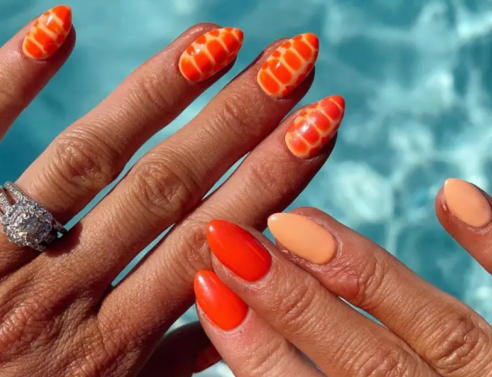 Aperol Spritz Nails