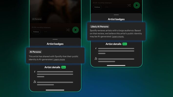 Το Spotify θα ξεχωρίζει εικονικούς καλλιτέχνες τεχνητής νοημοσύνης από πραγματικούς μουσικούς - Εισάγει νέα ετικέτα AI persona και αποκλεισμό από playlists