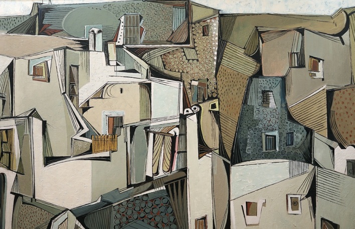 Γιάννης Γαΐτης, Φηρά Σαντορίνης, 1953, από την έκθεση «60 χρόνια ΜΙΕΤ- Αναγνώσεις μιας συλλογής» στο Μουσείο Μπενάκη